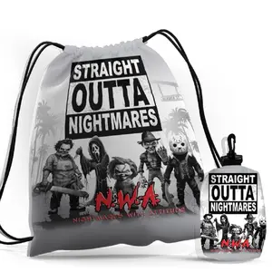 Slasher Drawstring Bag- Straight Outta Nightmares