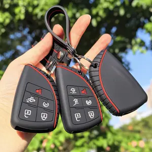 for GMC Sierra 1500/Sierra 2500HD 3500HD/Yukon/Denali/for Chevrolet Silverado 1500/Tahoe/Suburban/for BUICK Envision Pick-up Truck key fob case with keychain full protection cover car key caps organizer Light Beige shell, Vehicle Key Protection, Slee