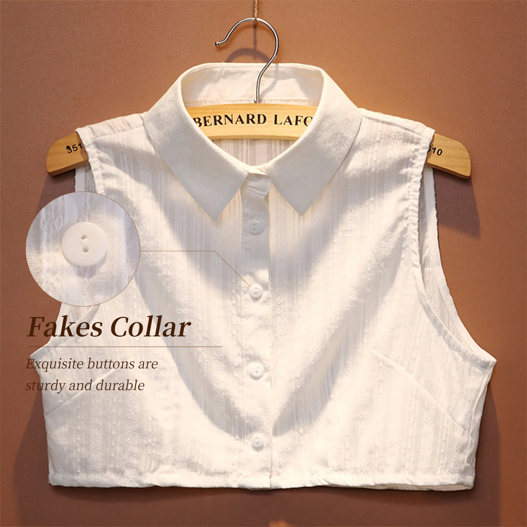 Ladies' decorative fakes collar, a pure cotton white collar, is available in multiple size specifications, including M, L, XL and 2XL. It can be matched with various coats and is suitable for wearing on all kinds of occasions. Ladies' decorative fakes collar, a pure cotton white collar, is available in multiple size specifications, including M, L, XL and 2XL. It can be matched with various coats and is suitable for wearing on all kinds of occasions.