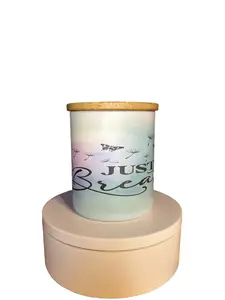 Violet Sandalwood 6 oz Decorative Scented Soy Wax Sublimation Candle