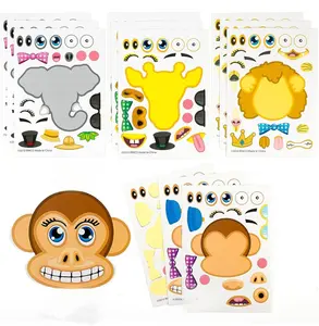 Make A Zoo Animal Stickers - 12 Pack - Zoo and Safari Themed Birthday Party Favors - Fun Craft Project for Children 3+ - Let Your Kids Get Creative & Design Animal Stickers