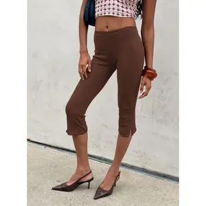 Baseline Rib Capri Pants Chocolate