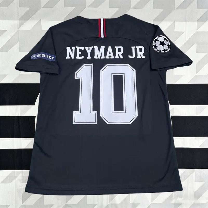 18-19 Paris UEFA Champions League 2nd Away Black 10 Neymar Short Sleeve Jersey