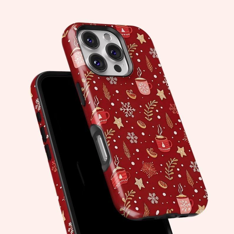 Cozy Hot Cocoa Christmas Phone Case Warm Winter Holiday Aesthetic Phone Cover iPhone 17 16 15 14 13 12 11