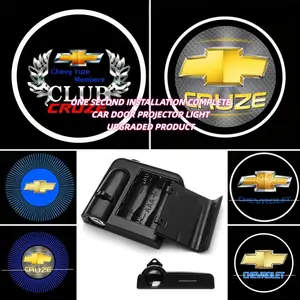 4-Pack Car Door Projection Lights, LED Welcome Courtesy Lights, Upgraded Induction Version. Compatible Models: Chevrolet Spark, Silverado, Blazer, Captiva, Excelle. Paste-on Design