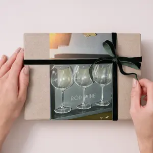 Röd Wine Red Wine Glasses Set - Premium Wide Bowl Design for Optimal Aeration and Flavor Enhancement - Set of 3 Elegant Glasses in Sleek Gift Packaging