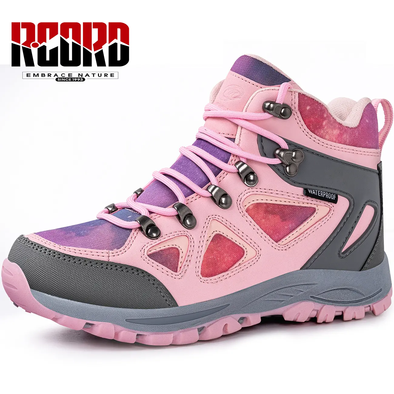 R CORD Hiking Boots Women's Hiking Shoes Waterproof Non-Slip Men's Hiking Boots for Outdoor Rugged Quick Lace-Up Closure Durable TPR Traction Outsole Hiiking Shoes