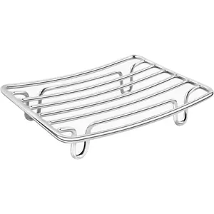 Soap Dish, Stainless Steel Bar Soap Holder for Shower, Self Draining Stand Soap Saver for Bathroom, Kicthen Sink and Countertop, Chrome 1-Pack GUUKAR