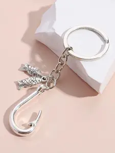Keychain,Fishing Hook Keychain,Heart Keychain ,Heart Keychain, Ideal Gift for Father's Day or Christmas, Fishing Accessories,Fishhook Pendant & Fish Charm, Casual Style, Perfect Gift