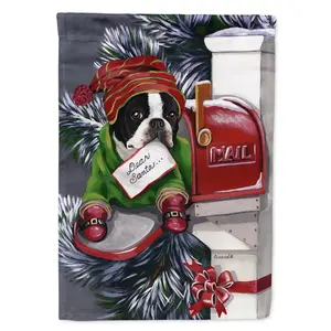 Carolines Treasures  11 x 0.01 x 15 in. Boston Terrier Letter to Santa Christmas Garden Flag