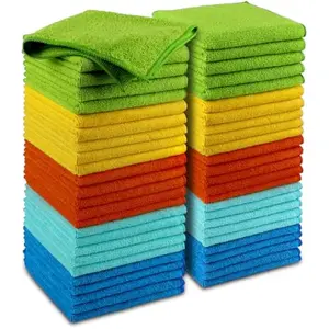 Microfiber Cleaning Cloth, 50PK, Microfiber Towels for Cars, Premium Wash Cloths, Dusting Cloth Cleaning Rags, Absorbent Towels for SUVs, House, Kitchen, Window, Cleaning Supplies12×12"