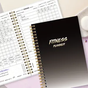 A5 Fitness Plan Book, Workout Log Journal, Spiral Bound, Weight Loss and Muscle Gain Tracker, Exercise Record Notebook