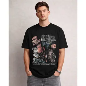 Wrestlemania 42 Roman Reigns vs CM Punk TEE, WWE Tee, Wrestling Gift, Sports Shirt, Workout T-shirt, Gift for Him Gift For Her Hoodie Sweatshirt Streetwear