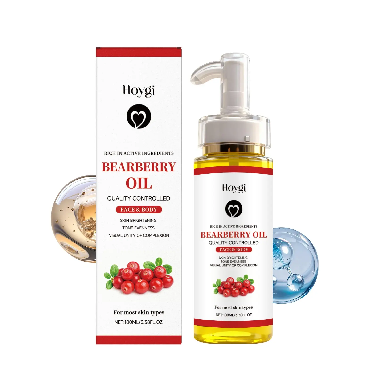 Bearberry Brightening Essential Oil, Liquid Texture, Relieves Dryness, Moisturizer, Gentle Daily Body Skin Care, Moisturizing Hydrating Refreshing Soft Skin Care Wellness Body Oil
