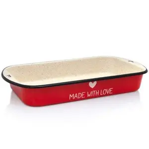 Metalac Enamel Pan "Made With Love" 34CM