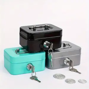Password Money Box, Compact Metal Key Lock Storage Box, Secure Cash and Coin Holder, Options, Ideal Adult Choice