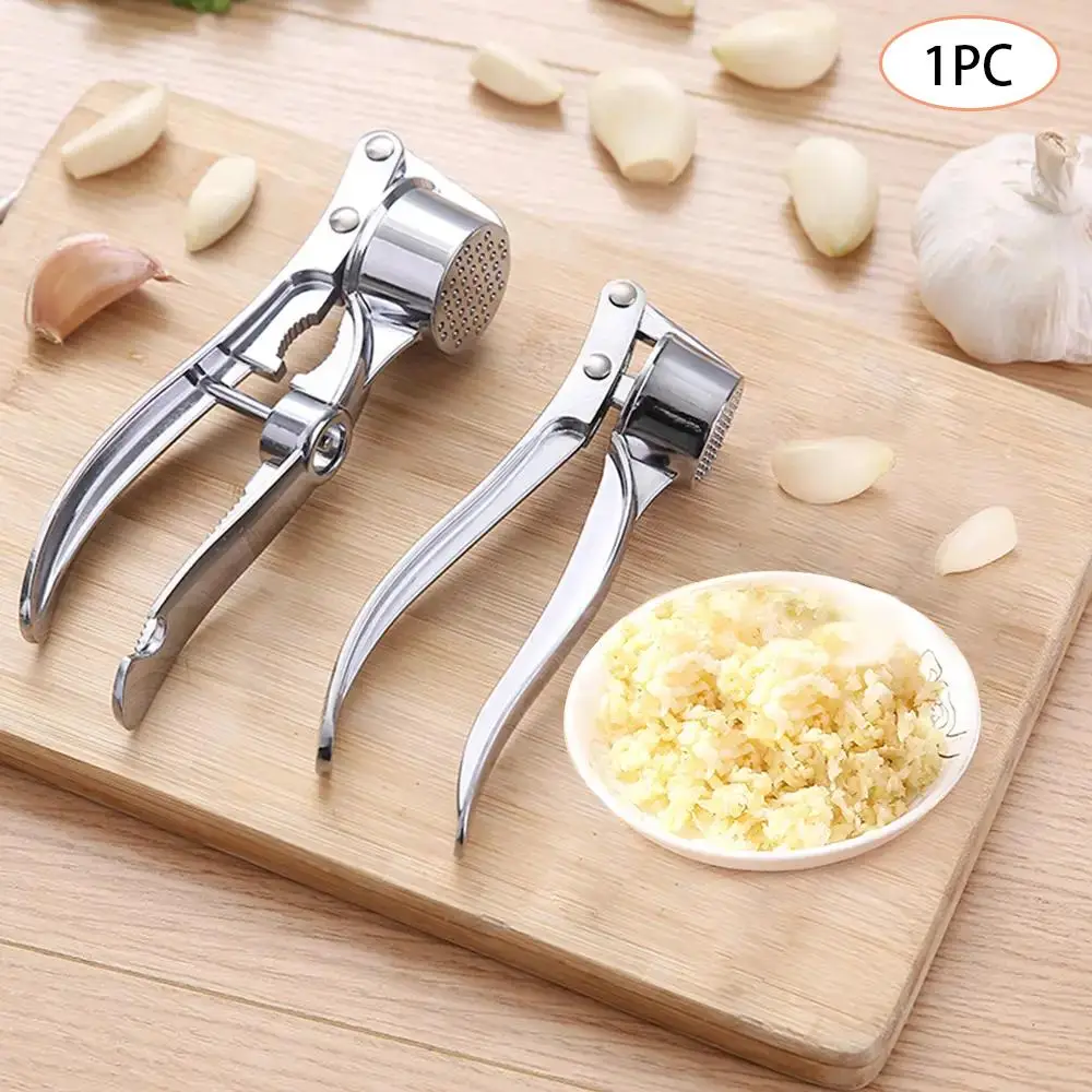 Stainless Steel Manual Garlic Press, 1 Count Multifunctional Manual Garlic Masher with Handle, Household Kitchen Gadget