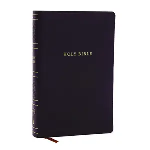 NKJV Personal Size Large Print Bible with 43,000 Cross References, Black Leathersoft, Red Letter, Comfort Print (Thumb Indexed) by Thomas Nelson [Leathersoft Book]