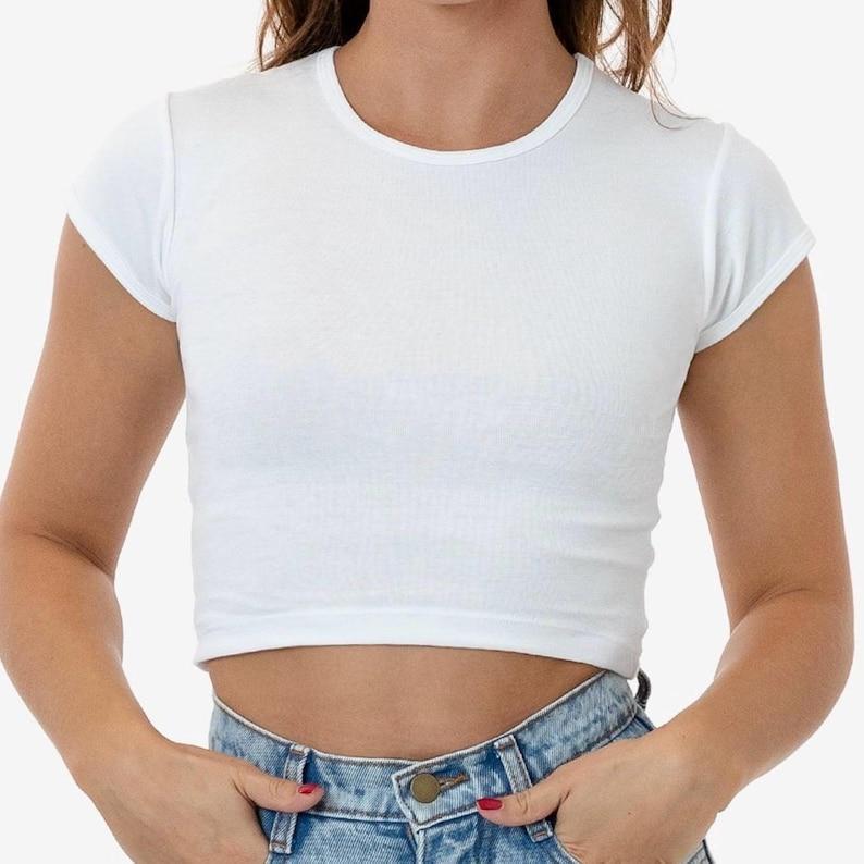 Mitski black crop baby tee