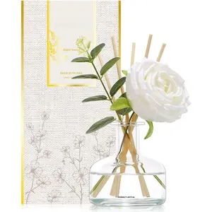 Reed Diffusers Set, 7.10 oz Flower Scented Diffuser with 7 Sticks, Long Lasting   for 120 Days,  for Bathroom, Shelf Decor, Air Fresheners