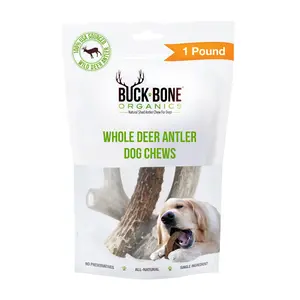 Deer Antler Dog Chews 1 LB Bag - Natural Pet Treats