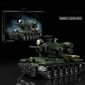 Military Series KV-2 Heavy Tank Building Block Set - 2235+ Pieces Combat Armored Vehicle Tank Model Desk Display Decor Assembly Building Toy Birthday, Holiday, Christmas, Halloween Toy Gift.