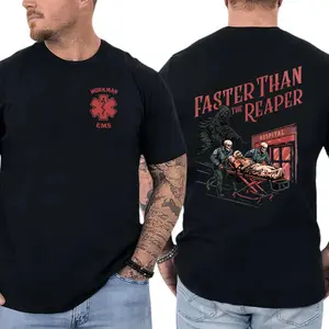 EMS "Faster Than The Reaper" T-Shirt, Paramedic Graphic, Emergency Medical Service Shirt for Paramedics & EMS Workers, Gift for First Responders