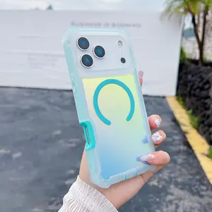 Laser Color Changing Magnetic Smartphone Case, Full Coverage Anti-Drop Shockproof, Fits iPhone 17/16/15/14/13 Series, Perfect Gift, Cellphone Casing