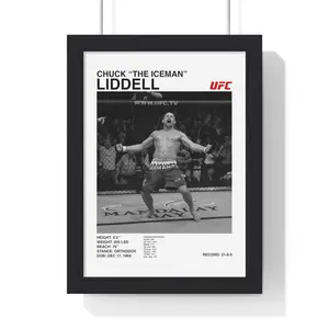 Chuck "The Iceman" Liddell Ufc Digital Poster Wall Art, Print On High Quality Paper, Mma Poster, Boxing Design, Unframe
