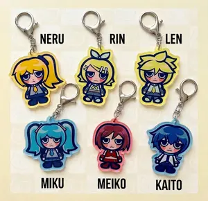 Vocaloid Keychain - Akita Neru, Kaito, Meiko, Hatsune Miku, Kagamine Len, Kagamine Rin Acrylic Charms - Kawaii, Cute Keyring Accessory, Fun Charm For Backpack Or Purse | High Quality and Customer Favorite Items