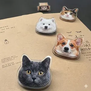 Custom Pet Photo Acrylic Clip – Personalized Gift for Dog & Cat Lovers
