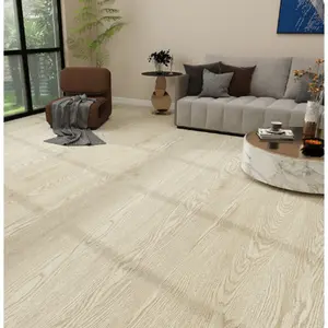 1pc-A small-scale renovation that transforms a space with floor tiles featuring the latest generation of eco-friendly wood grain decals for home use. Durable, slip-resistant, easy to cut.