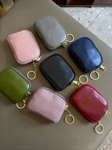 Fashion Alligator Pattern Small Square Bag Keychain Coin Purse Portable Mini Storage Bag Women's Card Holder Phone Case Leather Zipper Style Ladies Wallet
