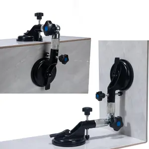 5-in-1 Adjustable Tile Leveling & Corner Clamp System - 130mm 8mm Thick Rubber Vacuum Suction Cup for 90 Degree Inside Outside Corner Fixing, Countertop Seam Puller, Stone Slab Lifter, Granite Marble Quartz Glass Wood Floor Installation Tool