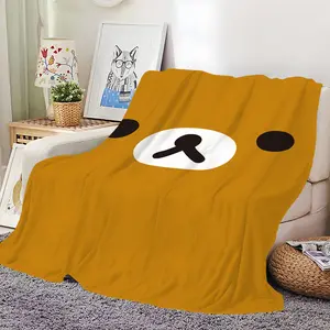 Cute R-RilakkumaS Skicomfort Warm Soft Home Kids Lunch Blanket Suitable For Living Room Office Daily Travel Gifts