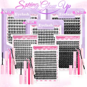 Lash Clusters with Spike Manga Wet Look Lash Clusters Kit Spiky Lash Extension Individual Lashes Cluster Eyelash Extensions Manga Lashes Clusters Wispy Eyelash Clusters