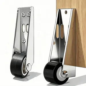 2 PCS Adjustable Sliding Door Bottom Roller, Load-Bearing Anti-Sag Sliding Door Bottom Rollers for Garden Gate Fence Tables Sofa Furniture