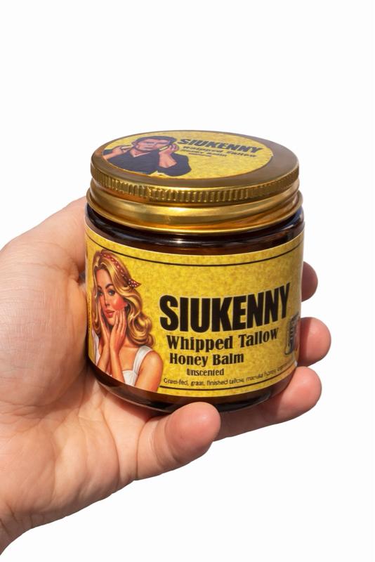 Siukenny Whipped Beef Tallow & Manuka Honey Organic Nourishing Face Cream Moisturizer Body Lotion Skin Care Lip Balm Hydrating Moisturizing 100% Natural Ingredients - Oil