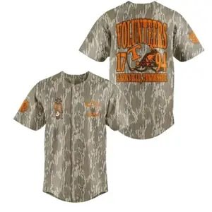 [HOT] Limited Edition Camo Baseball Jersey – Full Color Music & Volunteers Graphic Tee, Simple Look, Easy to Match, No-Fade Colors - Ready to Ship