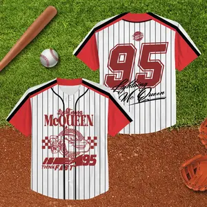 Cars Lightning Mcqueen Baseball Jersey  Baseball Team Jersey  Vintage Cars Lighting Mcqueen  Cars Cartoon Jersey  Animation Jersey Shirt