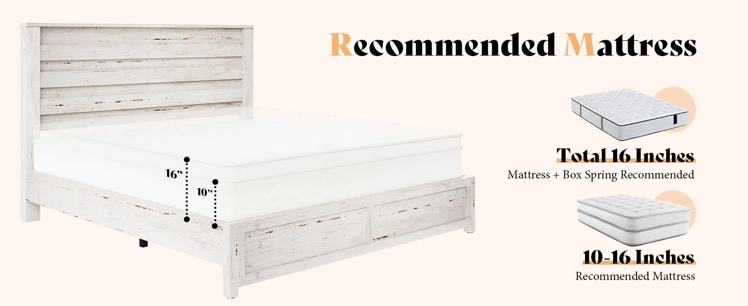 AMERLIFE Farmhouse Bed Frame with 49" Headboard, Platform Bed Frame with Wood Slats Support/Stable & Durable/No Box Spring Needed/Full/Queen/King Size/Best Gift Ideas/Christmas Gifts AMERLIFE Farmhouse Bed Frame with 49" Headboard, Platform Bed Frame with Wood Slats Support/Stable & Durable/No Box Spring Needed/Full/Queen/King Size/Best Gift Ideas/Christmas Gifts