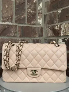 Pre-owned CHANEL Leather Shoulder Bags Classic Double Flap Bag Quilted Caviar Medium 60042