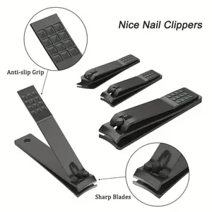 Gentleman Black Upgraded Stainless Steel Nails Kit Set - 8/15/24-Piece & 18-Piece Manicure Pedicure Tools with Scissors, Ear Pick, Dead Skin Trimmer, Portable Storage, Household Beauty Gift for Travel & Home Use, Gentleman Black Upgraded 18-Piece Set