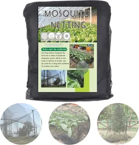 Black Mosquito Netting 10x100Ft DIY Garden Mesh Netting, Bug Insect Cover Fly Bird Net, Animals Barrier Plant Vegetables Protection Cover, Heavy Duty Net for Balconies Patio Raised Bed Screen