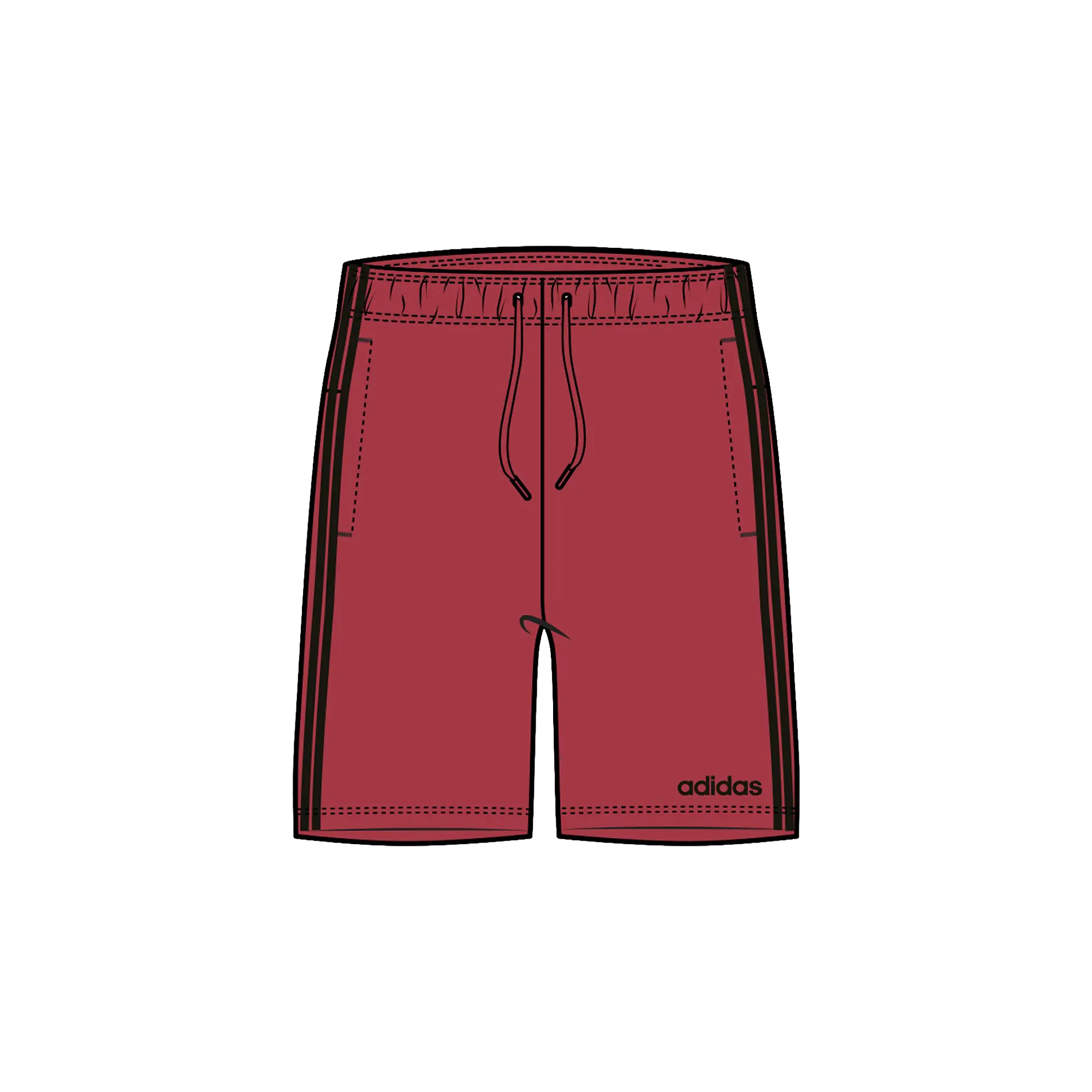 Essentials 3-Stripes Shorts "Scarlet Red / Black" GH7857