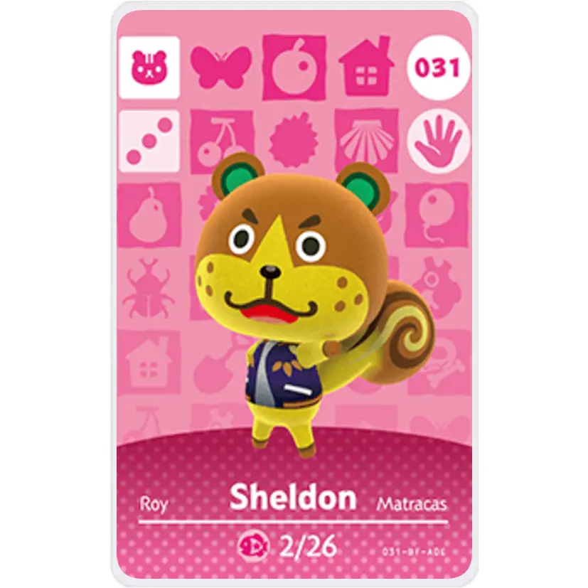 Sheldon - Villager NFC Card for Animal Crossing New Horizons Amiibo