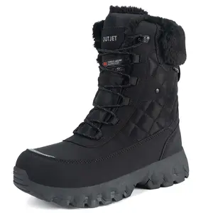 OUTJET Winter Women's Outdoor Warm Classic Snow Boots Non-slip 3M THINSULATE INSULATION Sports Leisure Hiking Boots Waterproof Warm Fur Lined Work Boot