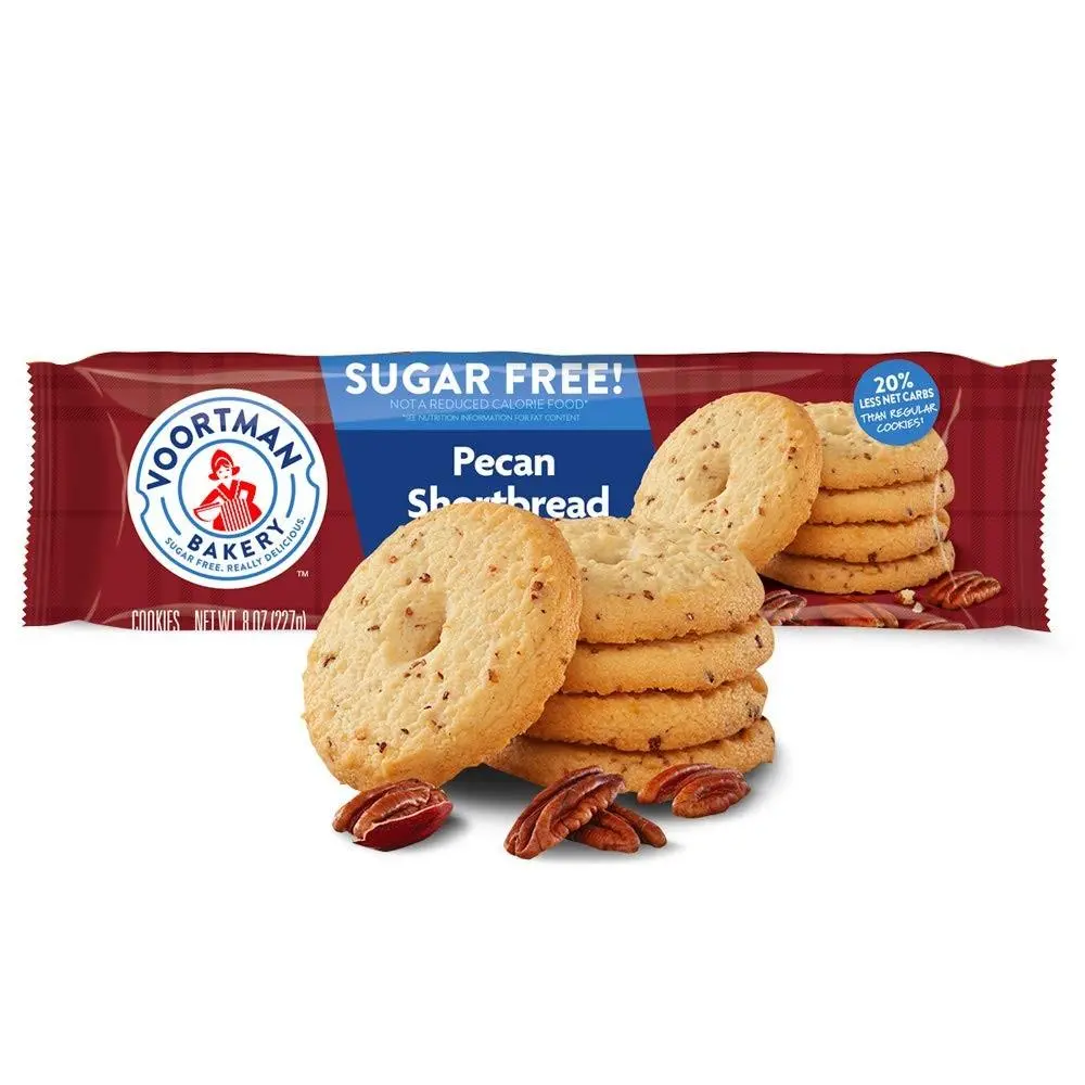 Voortman Sugar Free Pecan Shortbread  Cookies  8 oz 6 Pack