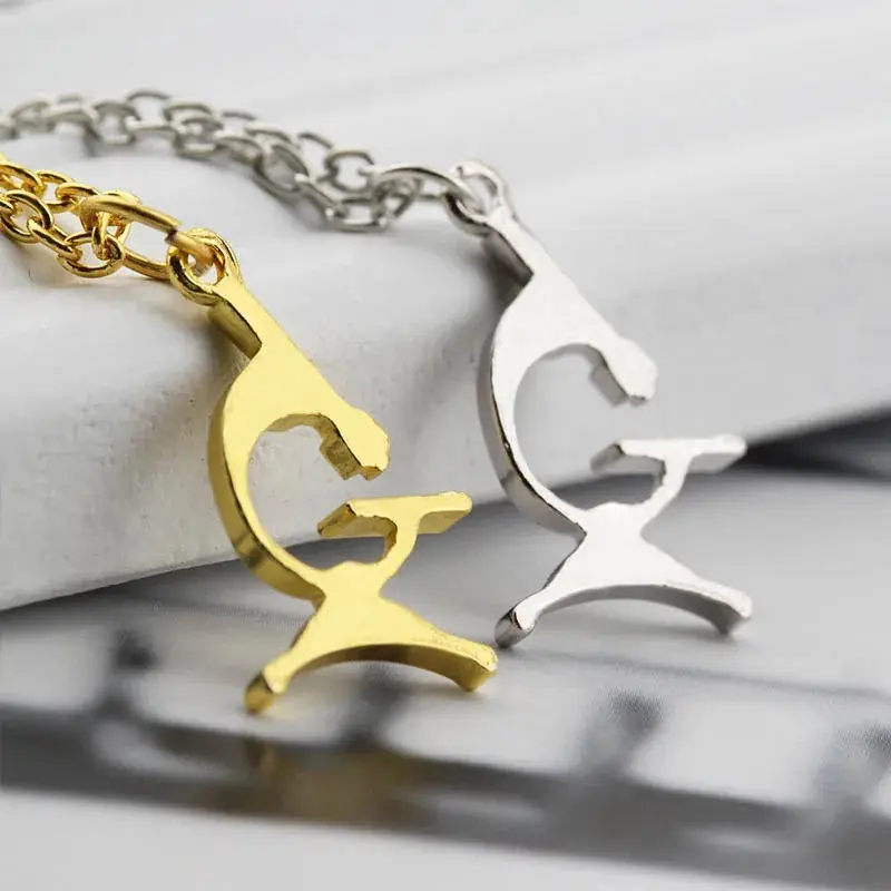 Microscope Biology Pendant Necklace Gold Silver Necklace Medical Jewelry Gift for Nurse/Doctor/Biology Cosplay Jewelry