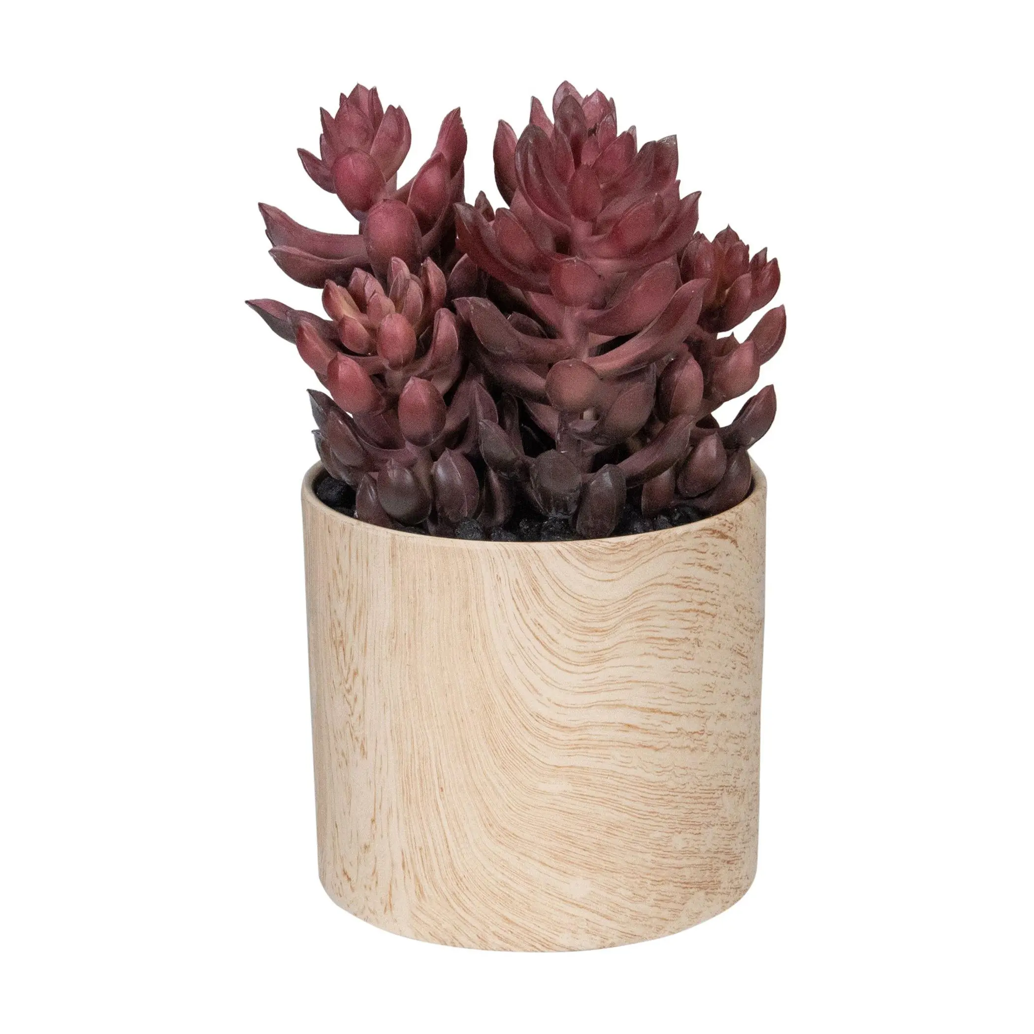 Northlight 7" Purple Artificial Succulent in Faux Wood Pot
